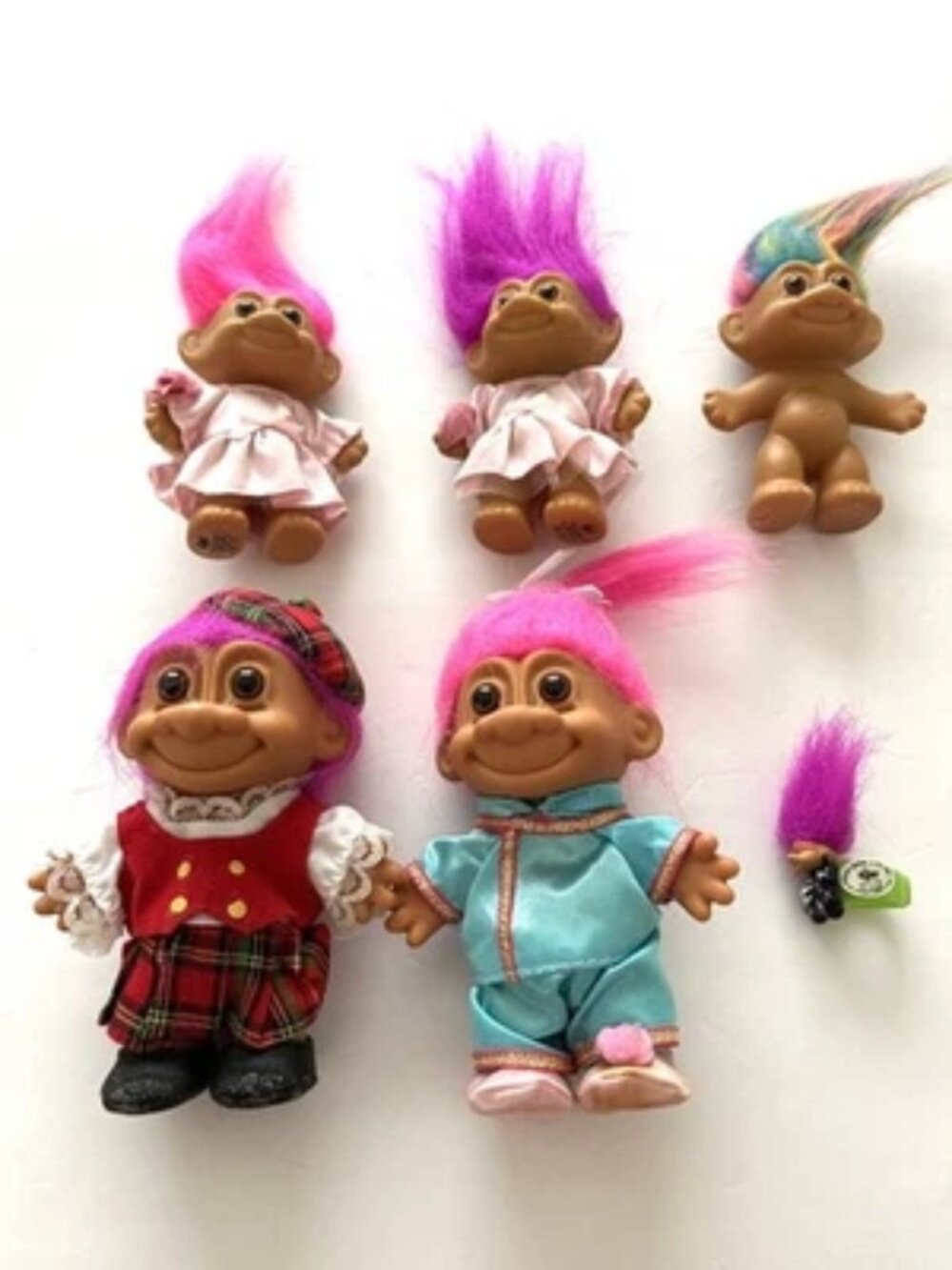 Lot Of 6 Vintage Russ Troll Figurines